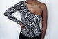 ZEBRA PRINT ONE SLEEVE TOP