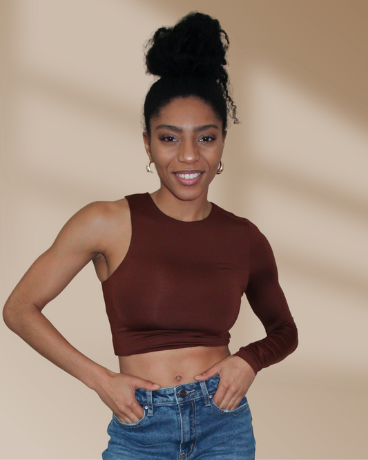 ONE SLEEVE CROP TOP