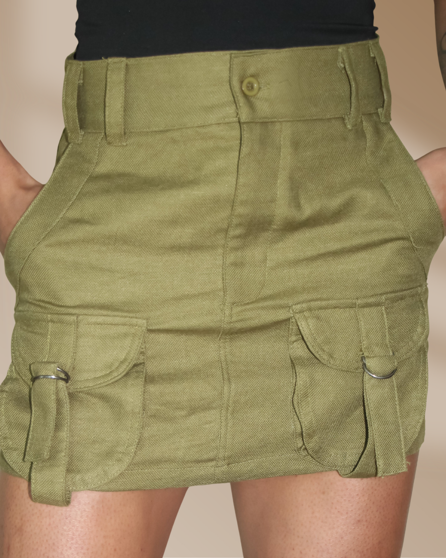 DROP POCKET CARGO MINI SKIRT